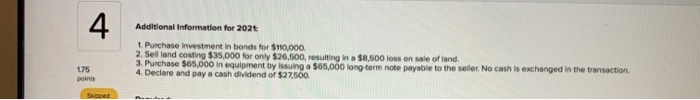 11-4, 11-5) The Income statement, balance sheets, and additional Information for Video