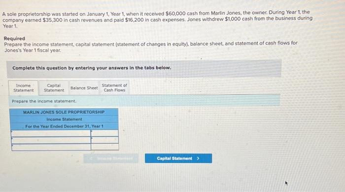  please help me fill out the income statement, capital statement, balance