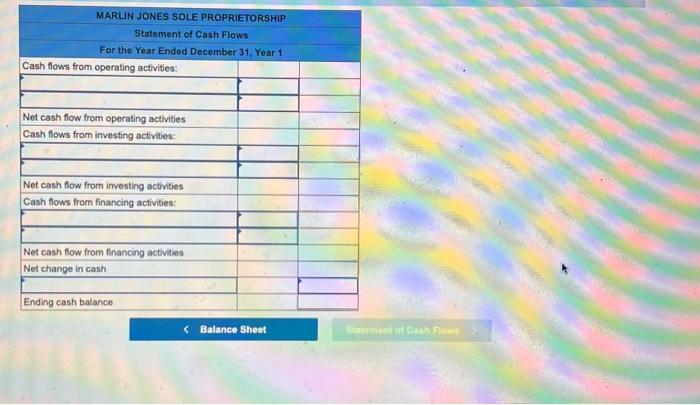 from Marlin Jones, the owner. During Year 1, the company earned $35,300