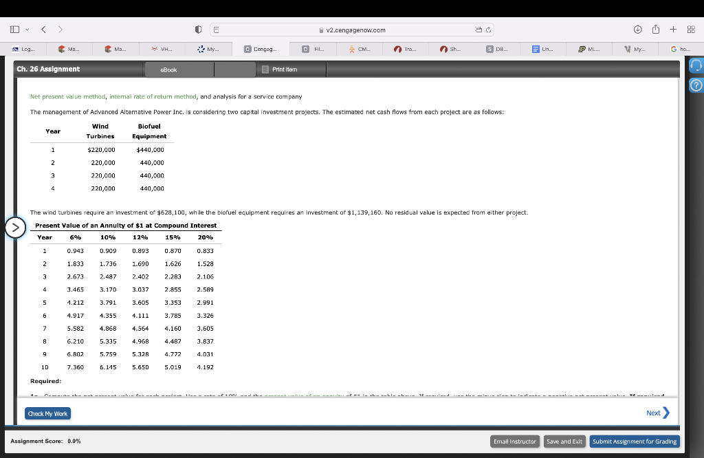 Net present value method, intemal rate of retum method, and analysis