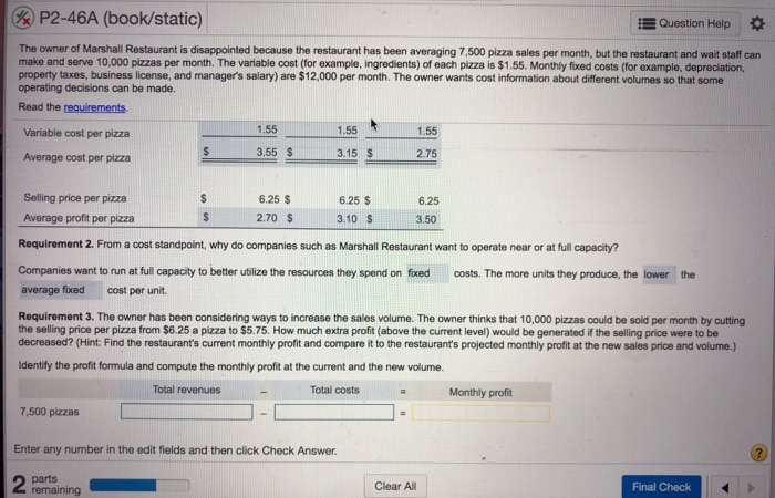 profit be at the current and new volume? wrc-Um WUUN Sau Question
