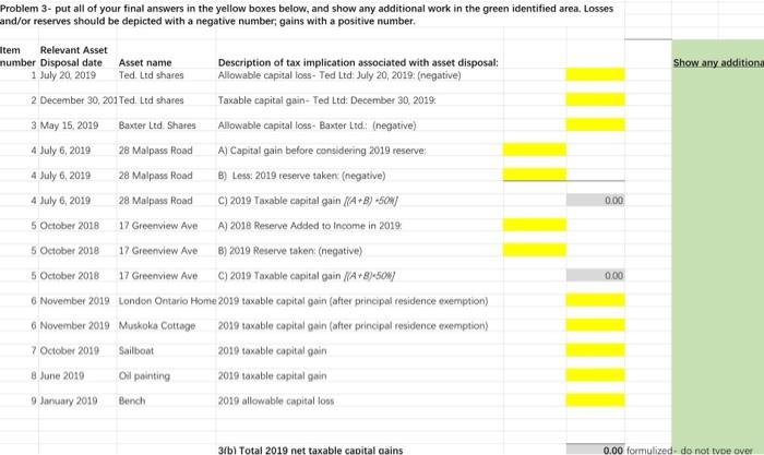 a variety of transactions during the 2019 year. Determine the total taxable