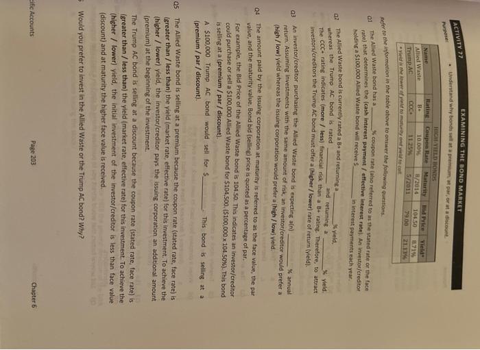  Q5 Q4 Q2 ACTIVITY 77 Q3 Purpose: Q1 e EXAMINING THE