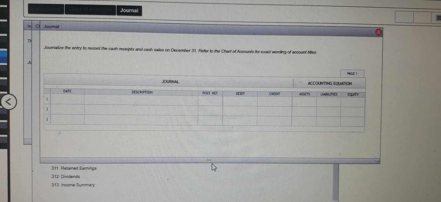 total was $37.734. Joumalize the entry to record the cash receipts and