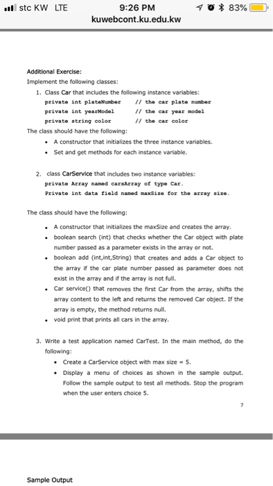  java java I stc KW LTE 10* 83% 9:26 PM kuwebcont.ku.edu.kw