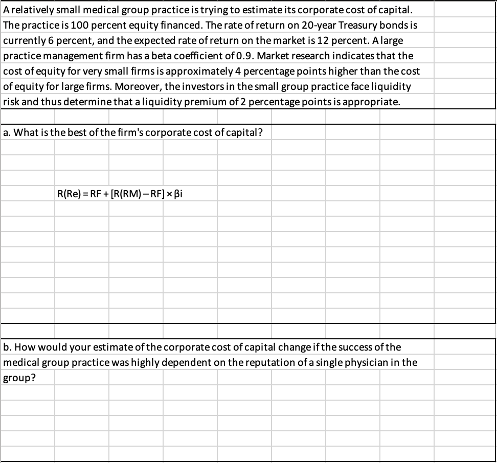  A relatively small medical group practice is trying to estimate its