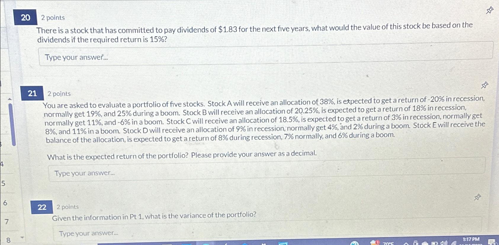  20 points There is a stock that has committed to pay