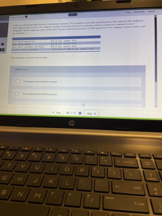 question 25 Sub Inc. The typerating at less than capacity with ment