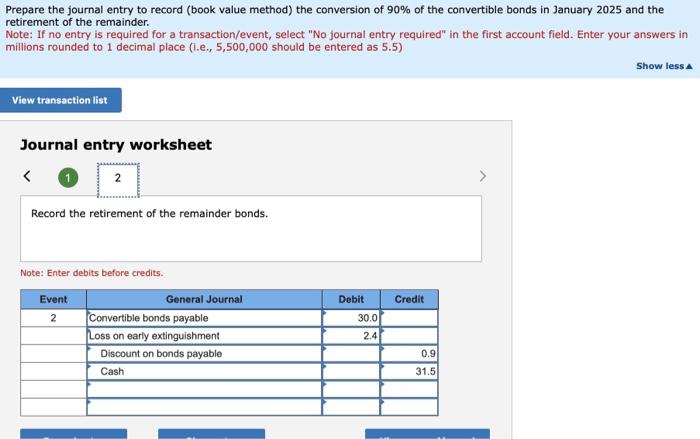 30 and December 31 . Each $1,000 bond is convertible into 50