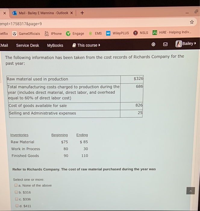  x Mail - Bailey E Mannina - Outlook x + empt=1758317&page=9