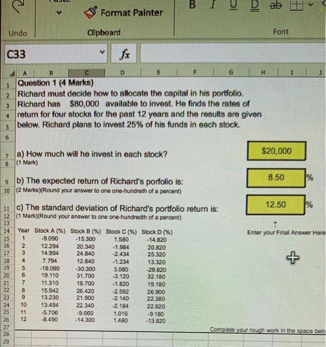 reference) A 3 K Enter Answer B 1 Question 5 (5 Marks)