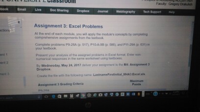  Assignment 3: Excel Problems At the end each module, you wil