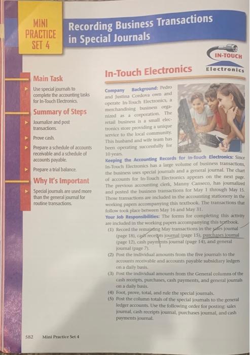 need help with this accounting mini practice set 4. thanks. ignore the