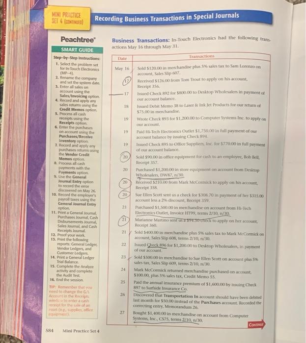 Journals IN-TOUCH Electronics In-Touch Electronics Main Task Use special joumals to complete