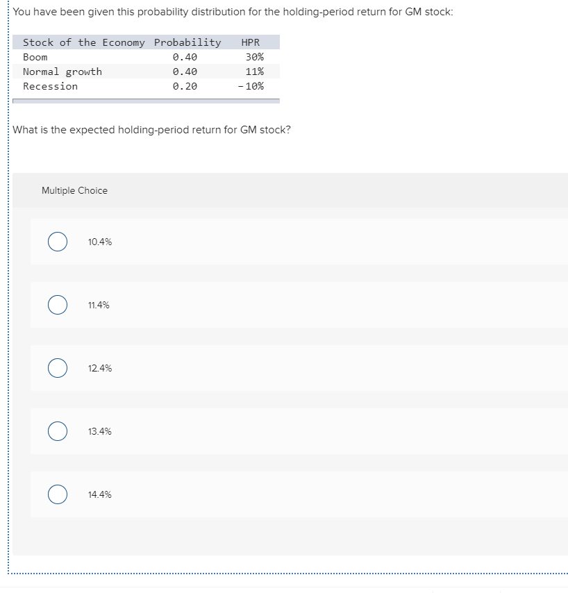  Please Answer You have been given this probability distribution for the