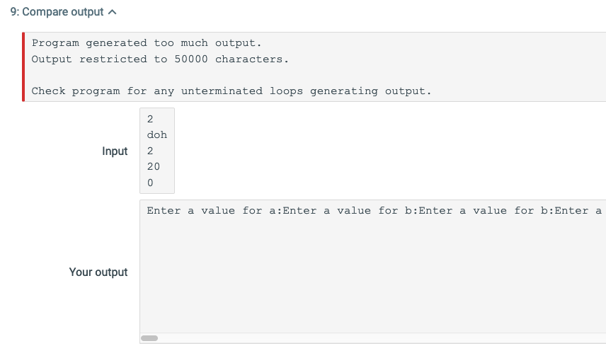 but I get a forever loop that goes on forever when I