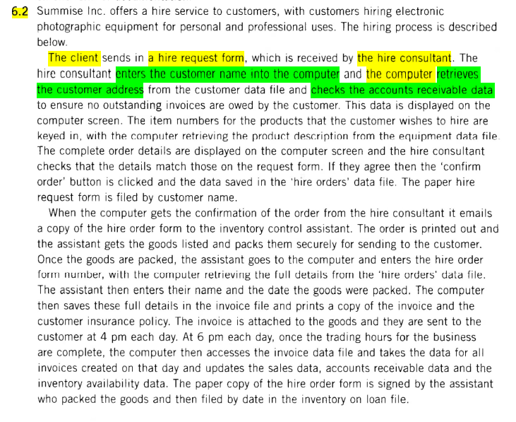  Required Forthe process described: (a) Prepare the structured narrative (b) Prepare