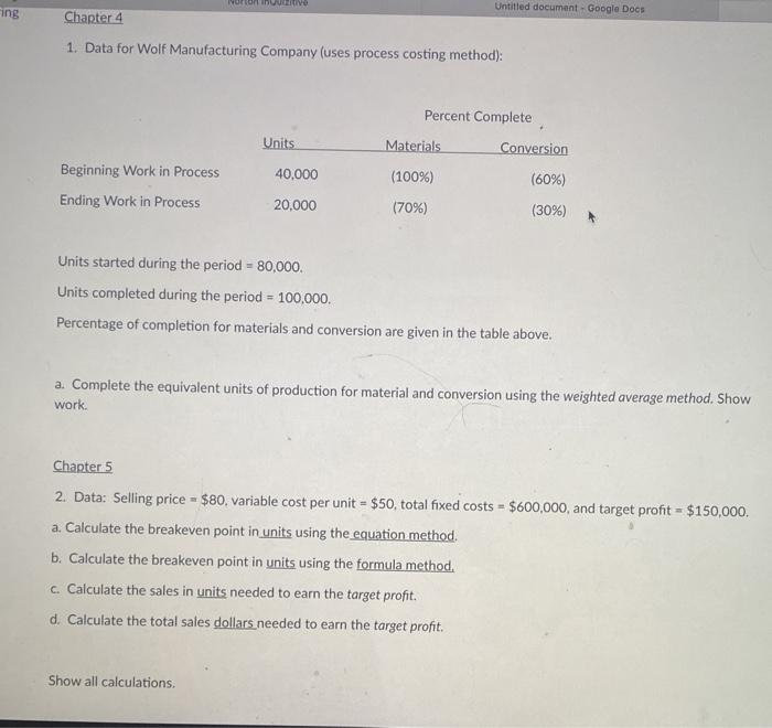  worono ing Untitled document - Google Docs Chapter 4 1. Data