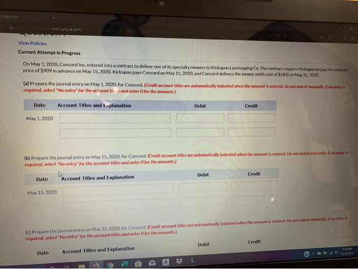  for a, b & c Chegg.com instructure.com View Policies Current Attempt