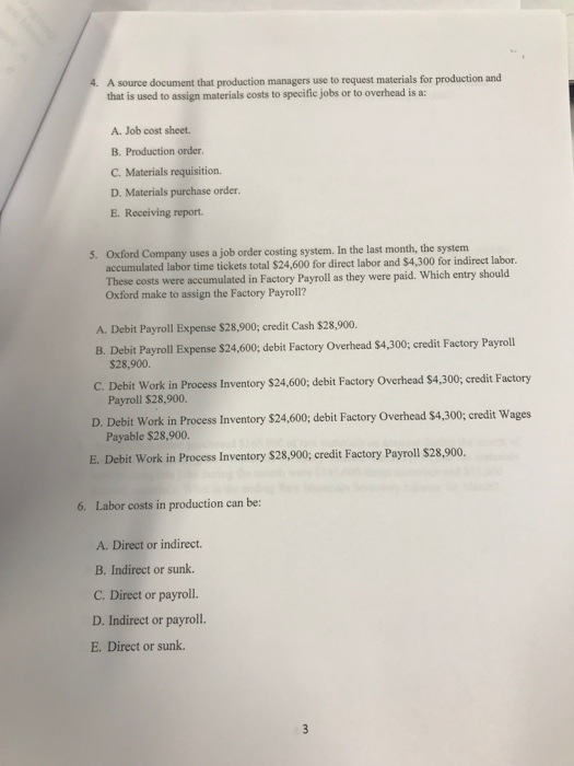  A source document that production managers use to request materials for