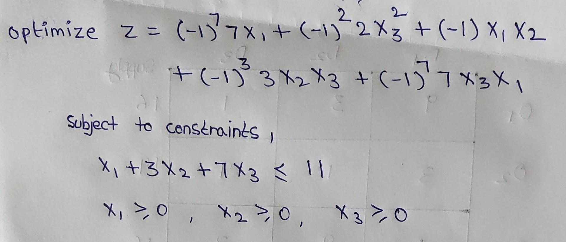 Solve the given non-linear programming problem using Lagrange multiplier method and