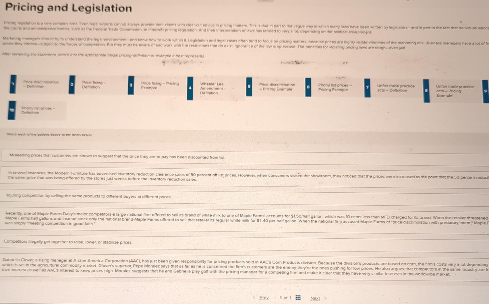  Pricing and Legislation 1=1-1=1-1=1= 