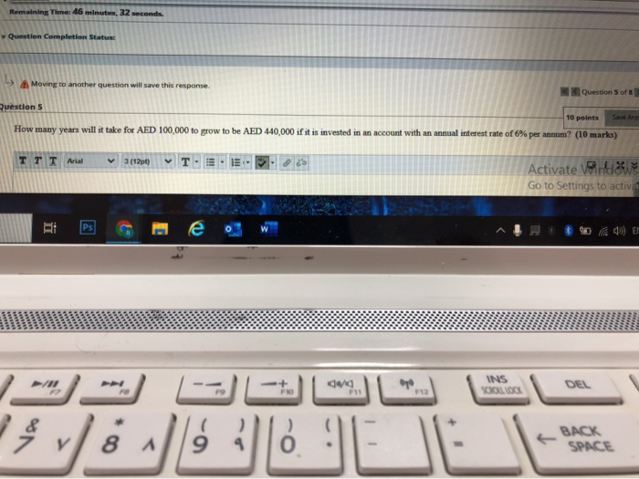  Remaining Time: 46 minutes, 32 seconds Question Completion Status Moving to