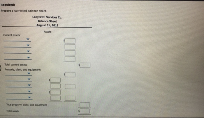 2019 Assets Current assets: Cash Accounts payable Supplies Prepaid insurance Land $20,200
