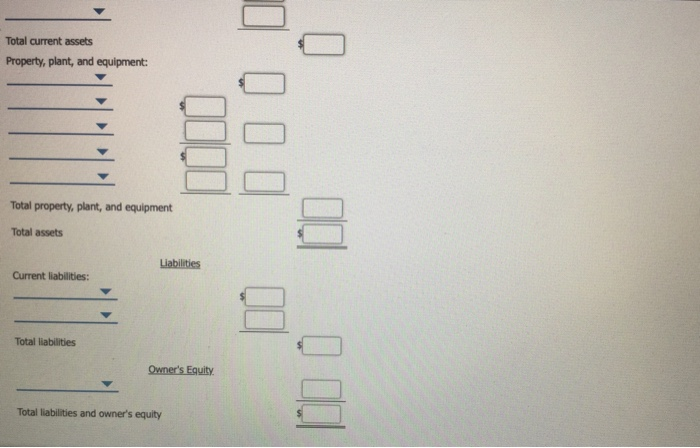 29,500 9,200 16,500 220,000 Total current assets $295,400 Property, plant, and equipment: