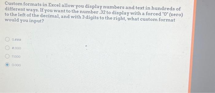  Custom formats in Excel allow you display numbers and text in