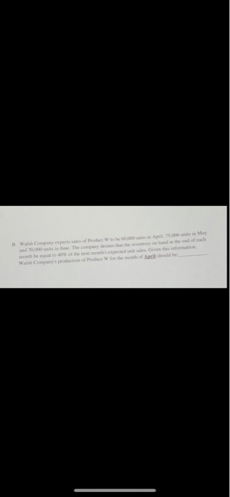 sales forecast for Coope r Inc. for the first four months of