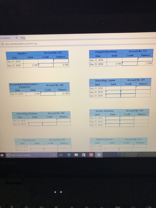 A completed workaheet for The King Group is given below The King
