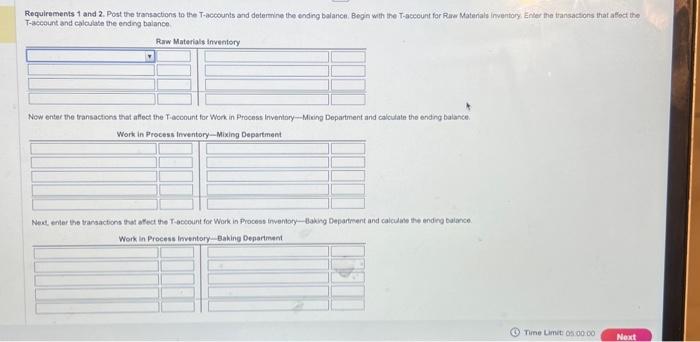 Post each of these transactions to the company's imveriory Tacocounts 2. Detormine