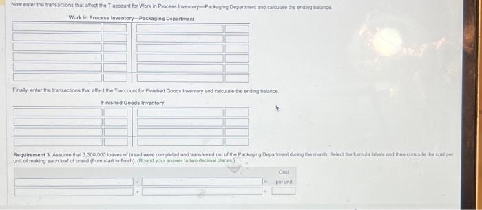 the balance at month-end in each of the inventory acoounits 2. Assume