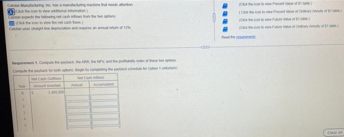  Please answer question on here please Colston Manufacturing, Inc. has a