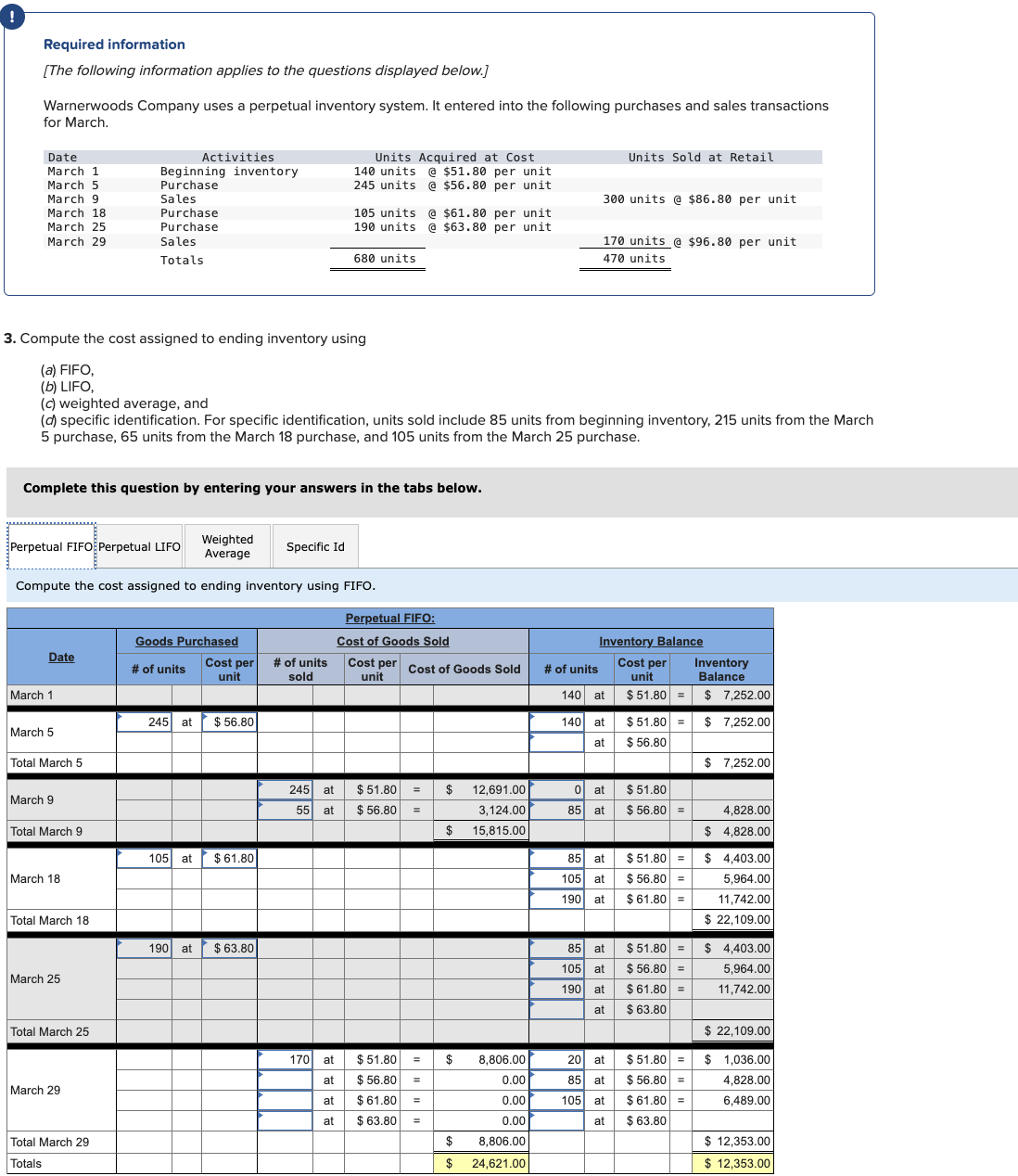  3. Compute the cost assigned to ending inventory using Compute the