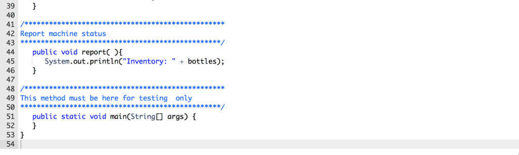 orange "Main.java" link to toggle to the other file. Then complete 'Main.java"