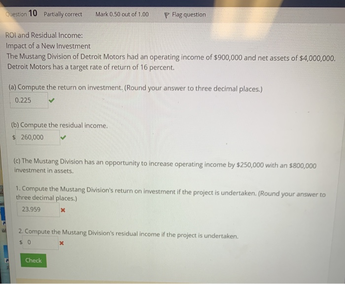  Question 10 Partially correct P Flag question Mark 0.50 out of