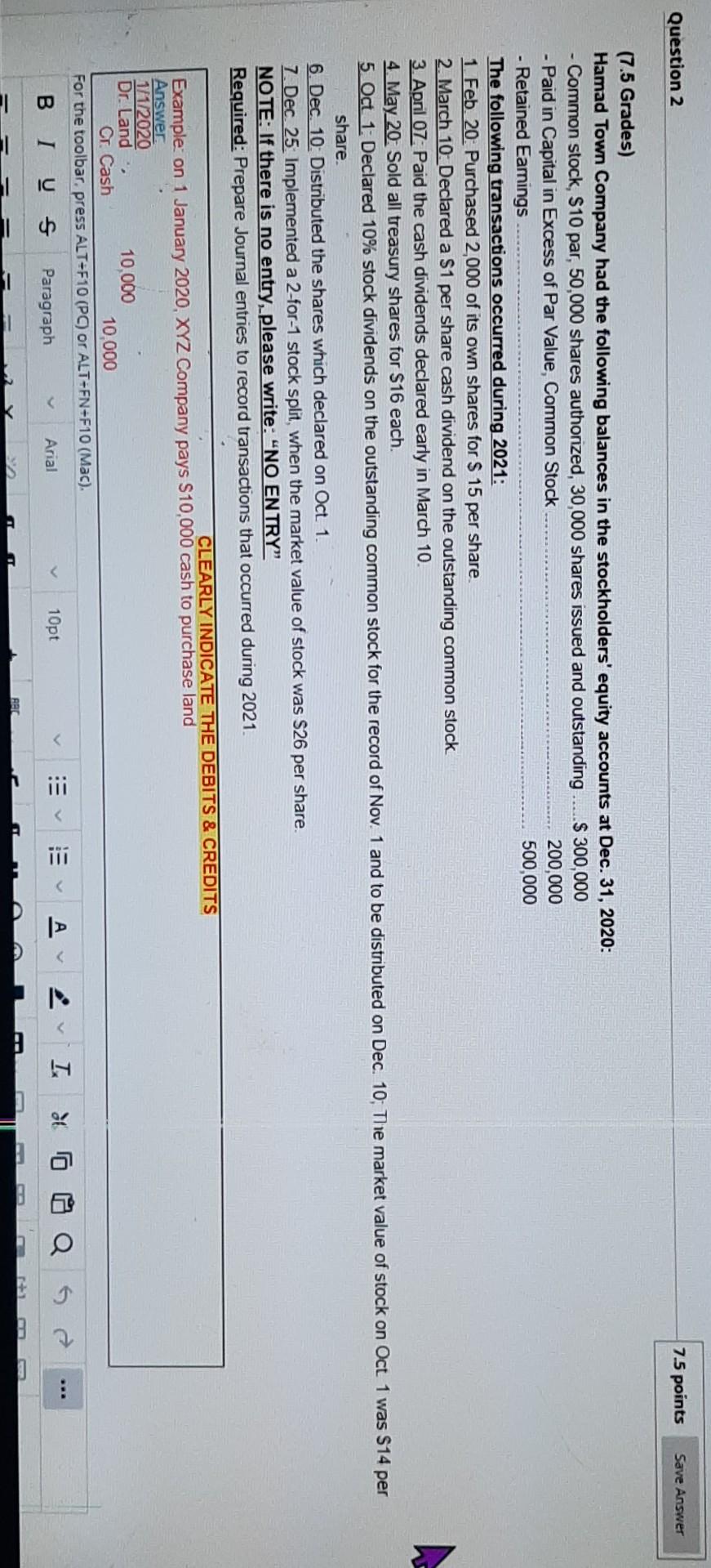 q2 Question 2 7.5 points Save Answer (7.5 Grades) Hamad Town