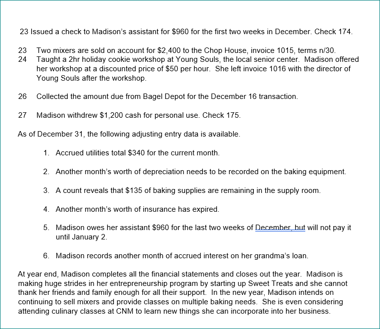 willing to receive! Thank you Kindly At the beginning of December, Madison