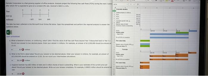 project the following free cash flows (FCFs) during the next 3 years,