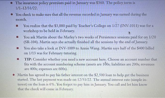 are called You make adjusting journal entries for the month of January