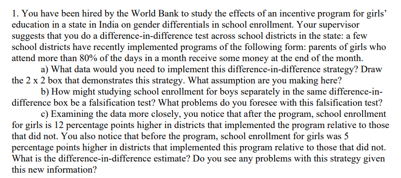 Difference-in-difference strategy: requires two differences l Difference 1: Tea planting areas