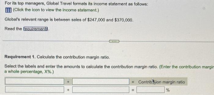 income statements: one at the $247,000 sales level and one at the