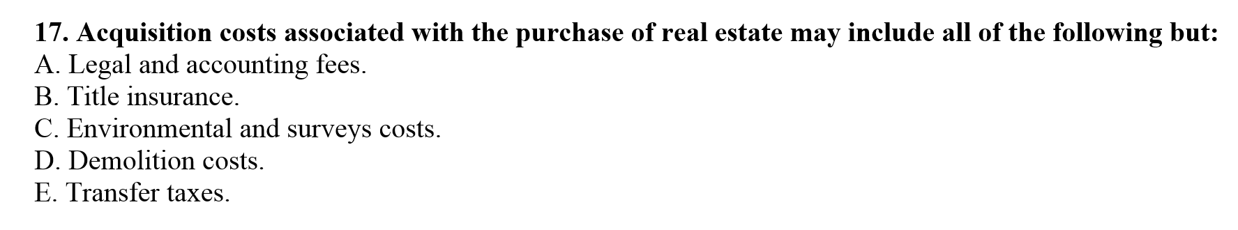 which one is not include from lists and why Acquisition costs