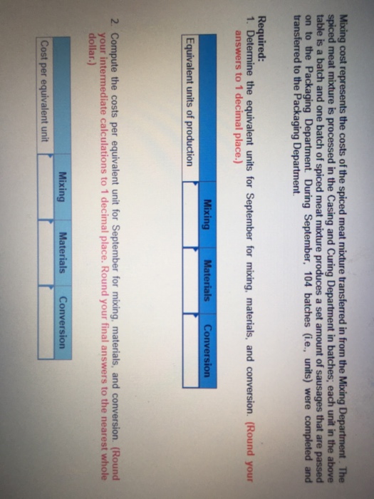 In the Mixing Department, meats are prepared and ground and then miked