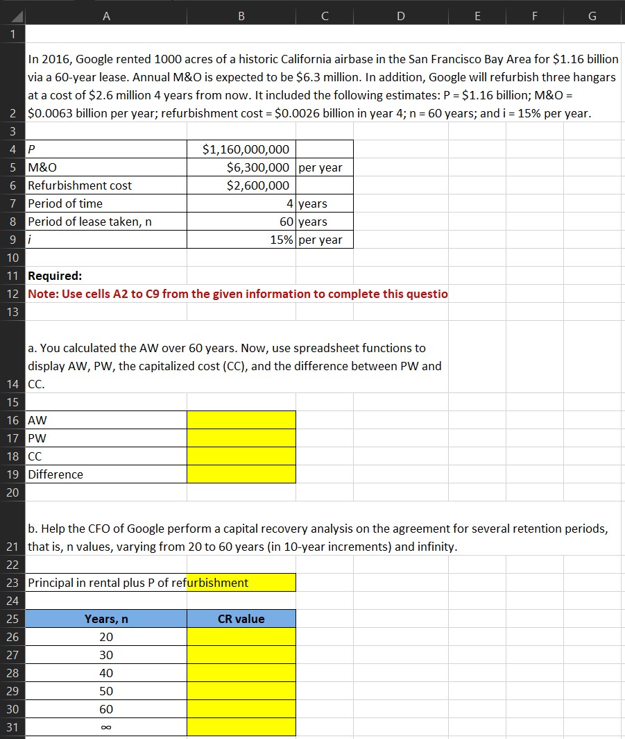  Use Excel,Use Excel,Use Excel! Do not handwrite. Please show Excel formulas,