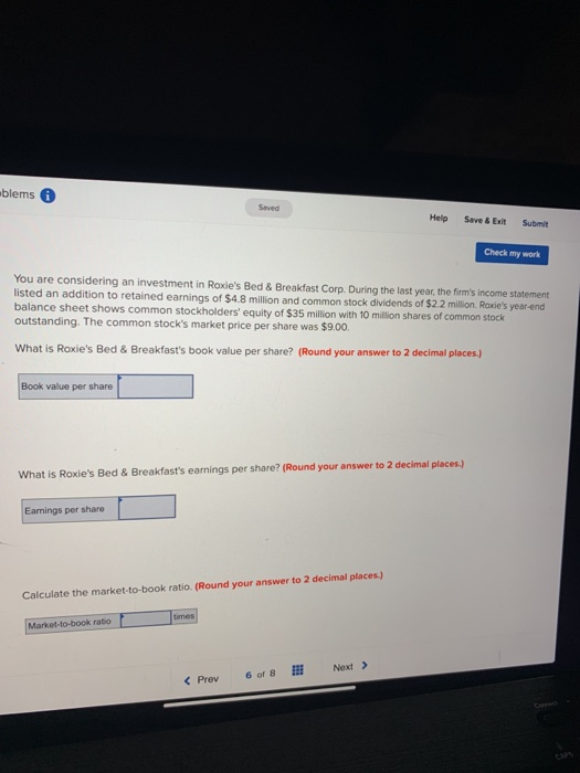  oblems Help Save & Exit Submit Check my work You are