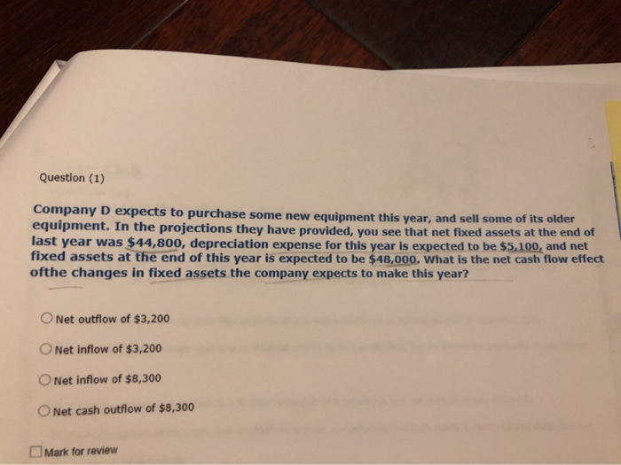  is the following statement true or false? A direct cash flow
