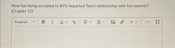  How has being accepted to BYU impacted Tara's relationship with her